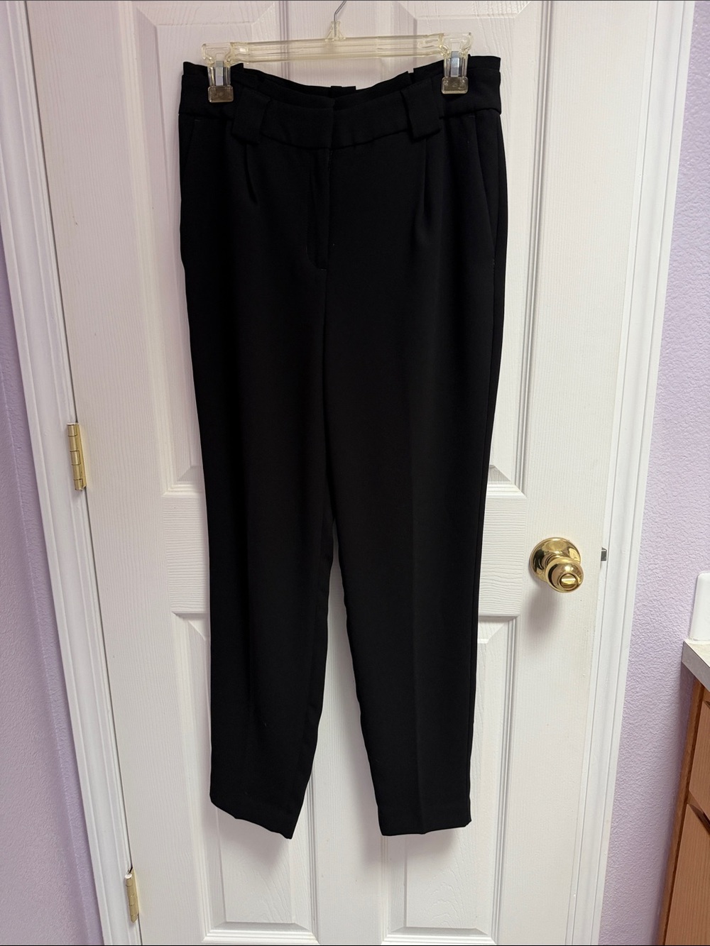 Express Black High-Waist Tapered Dress Pants